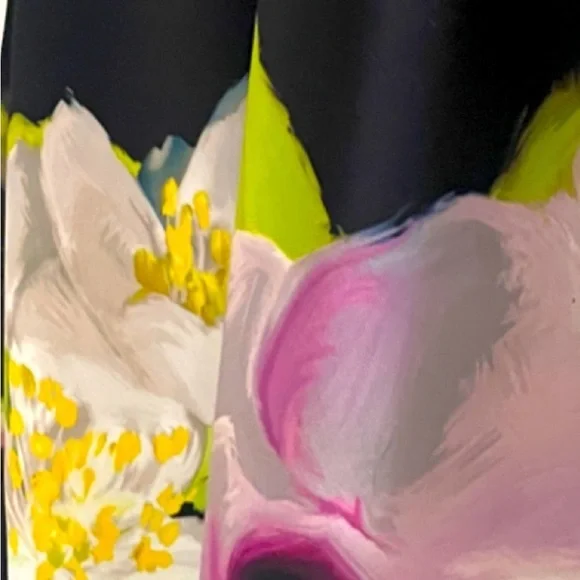 Ted Baker Black Floral Midi Dress - Picture 12 of 14